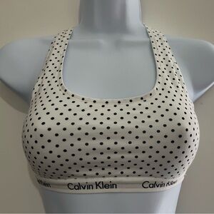Calvin Klein Bralette Small S Polka Dot Print Cotton